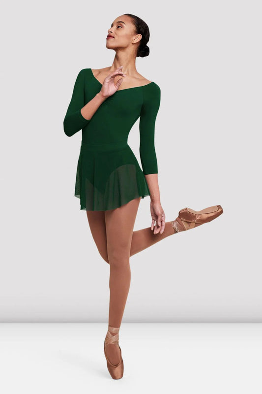 Jaye Mesh Pull-On Skirt (Evergreen)