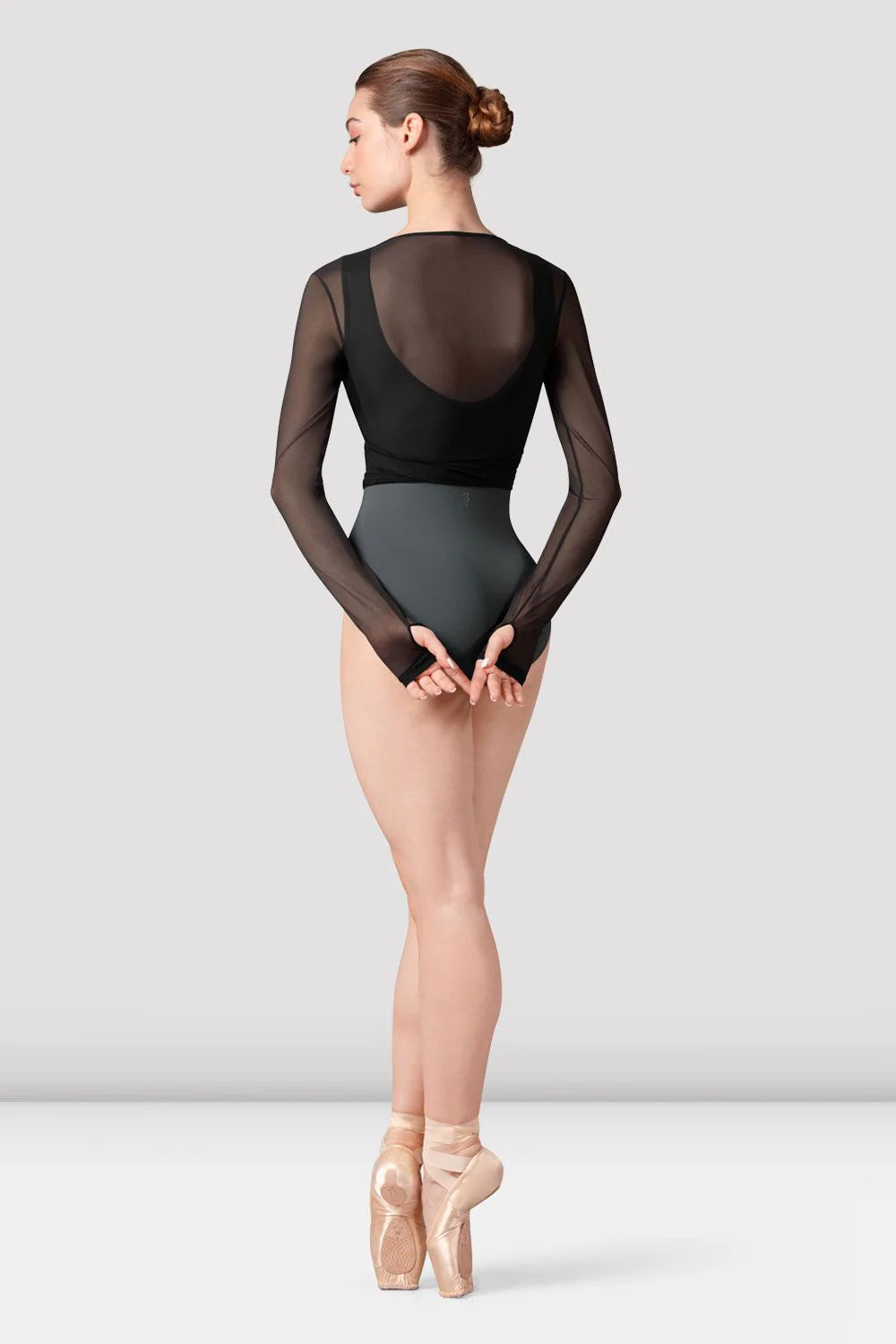 Ladies Bethan Mesh Wrap Top (Black)