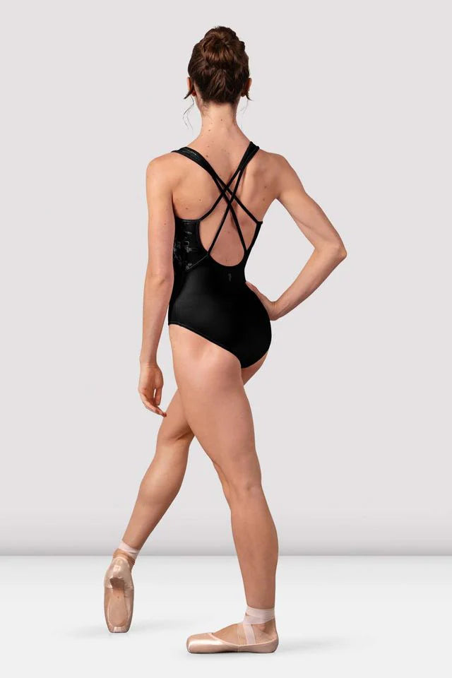 Kira Cross Back Leotard (Black)