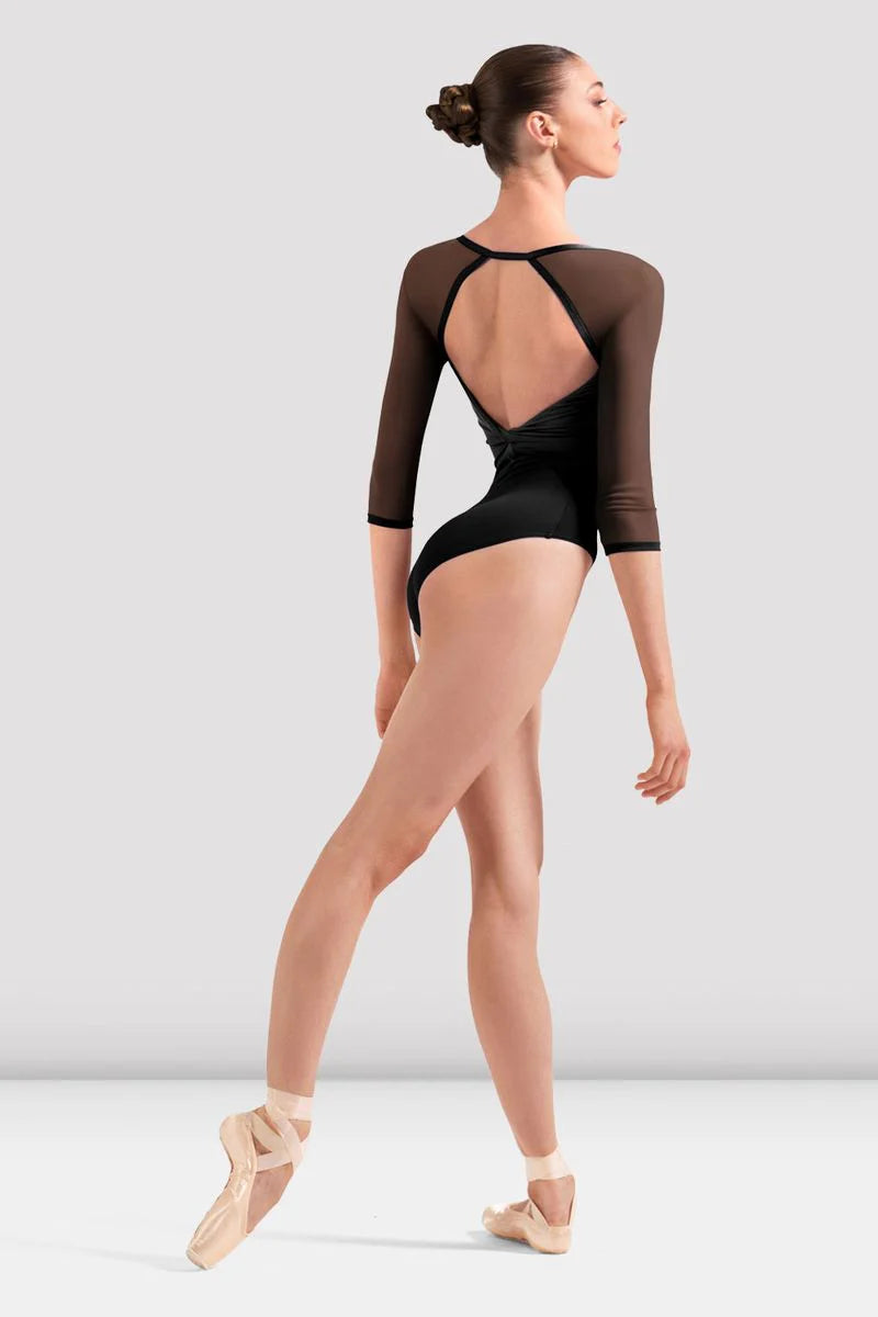 Arabesque 3/4 Mesh Sleeve Leotard (BLK)