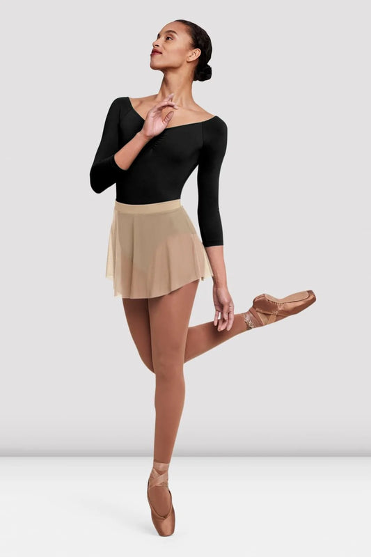Jaye Mesh Pull-On Skirt (Sand)