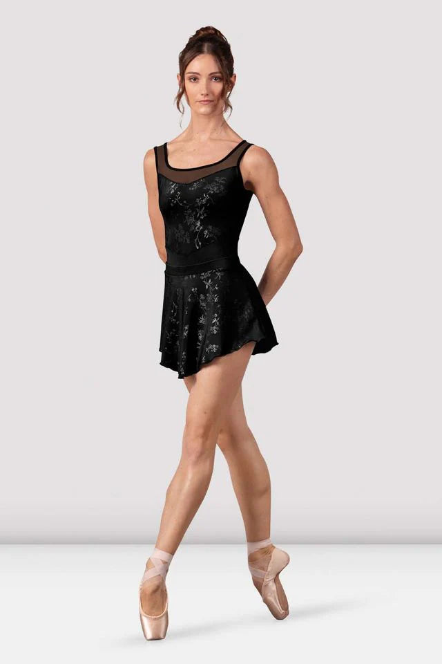 Selena Floral Pull-On Skirt (Black)