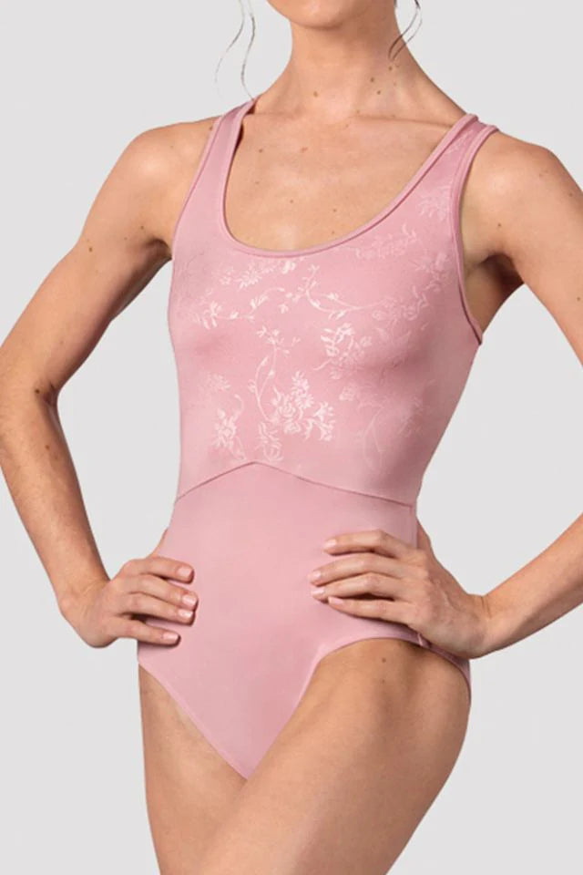 Kira Cross Back Leotard (Vintage Pink)